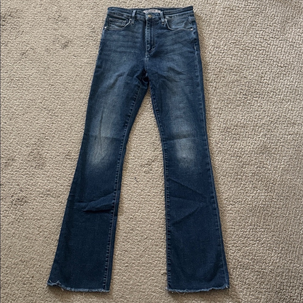 Joes jeans blue jeans bootcut high waisted raw hem size 27